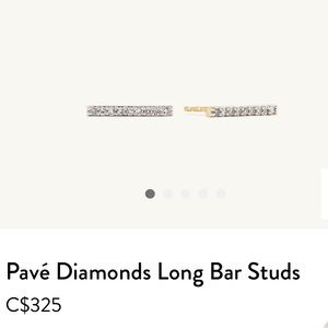 Mejuri Pave diamonds long bars studs